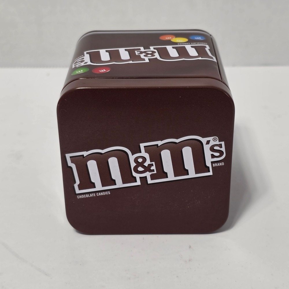 M&M's Chocolate Candy Collectible Square Tin Brown 2017 Frankford Candy Storage - Picture 3 of 8